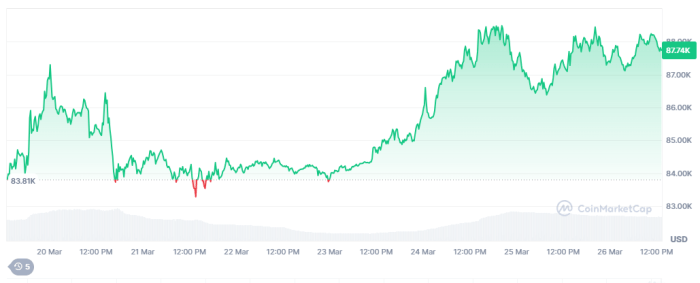 bitcoin up 5%