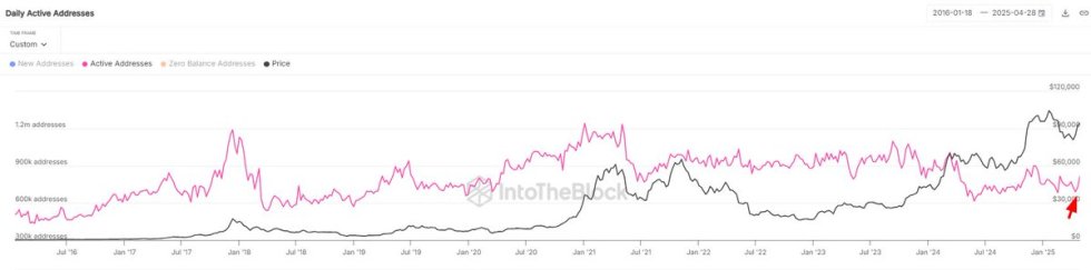 Bitcoin Daily Active Addresses | Source: IntoTheBlock on X